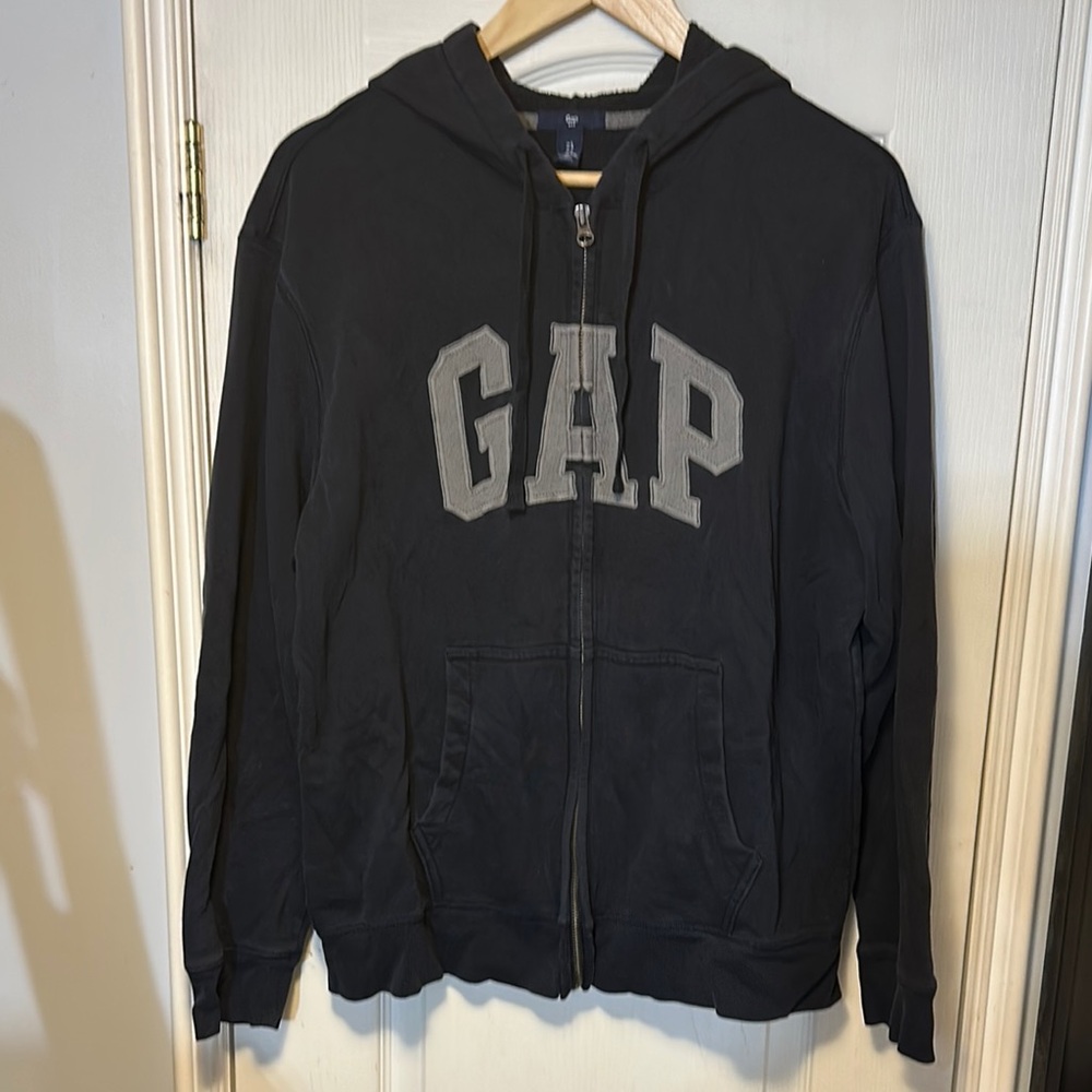 Men’s GAP Black Hoodie with Gray Logo Size L